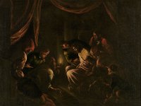 GG 458  GG 458, Francesco dal Ponte, gen. Bassano (1549-1591/92) - Werkstatt, Die Verspottung Christi, Leinwand, 77 X 102 cm : Biblische Themen